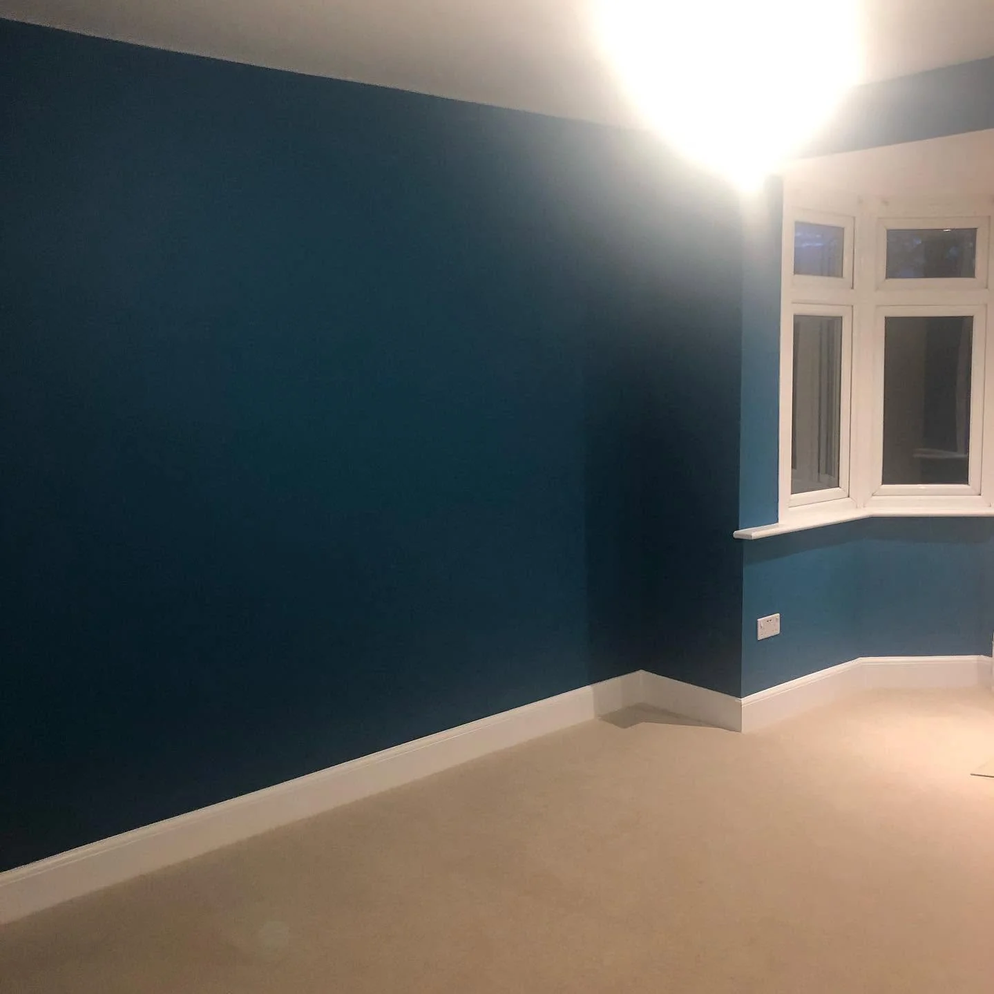 Interior painting - dark teal bedroom walls by Dean Ongley