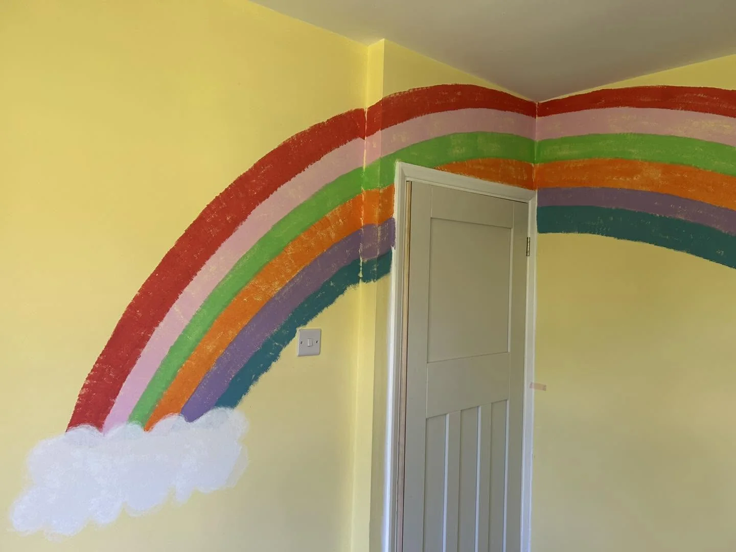 Children's bedroom rainbow mural