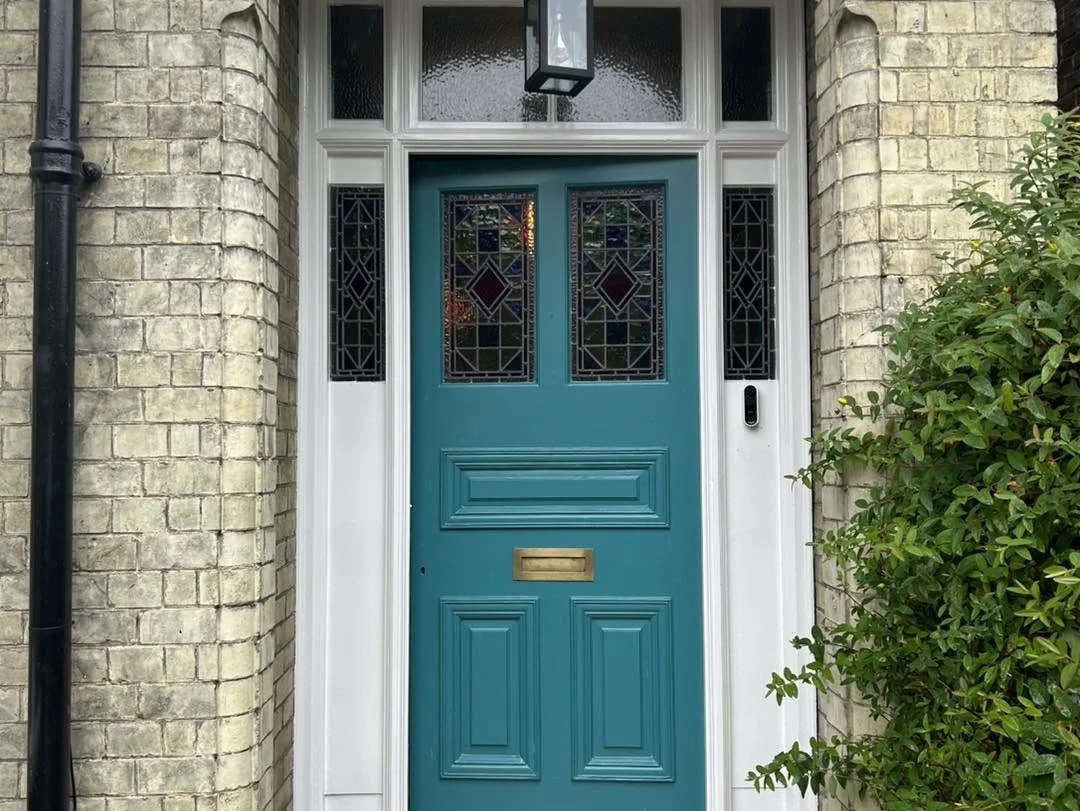 Teal Victorian front door second view
